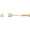 14K Yellow 1/10 CT Natural Diamond Press Fit Back Stud Earring