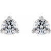 14K White 1/10 CT Natural Diamond Press Fit Back Stud Earring