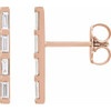 14K Rose 1/6 CTW Natural Diamond Bar Earrings
