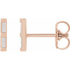 14K Rose .08 CTW Natural Diamond Bar Earrings
