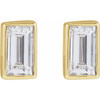 14K Yellow 1/8 CT Natural Diamond Press Fit Back Stud Earring 