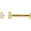 14K Rose .02 CT Natural Diamond Press Fit Back Stud Earring