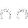 Sterling Silver 1/6 CTW Natural Diamond Horseshoe Earrings
