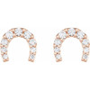 14K Rose 1/6 CTW Natural Diamond Horseshoe Earrings