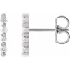 14K White 1/10 CTW Natural Diamond Bar Earrings