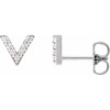 Sterling Silver 1/10 CTW Natural Diamond V Earrings