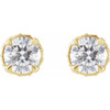 14K Yellow 9/10 CTW Natural Diamond Hidden Halo Earrings