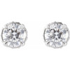 14K White 3/4 CTW Natural Diamond Hidden Halo Earrings