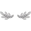 Platinum .07 CTW Natural Diamond Leaf Earrings