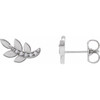 Sterling Silver .07 CTW Natural Diamond Leaf Earrings