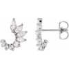 Platinum 1/2 CTW Natural Diamond Front-Back Earrings