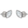 White Diamond Earrings in 14 Karat White Gold 1/5 Carat Diamond Earrings.