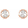 14K Rose .07 CTW Rose-Cut Natural Diamond Bezel-Set Earrings