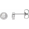 14K White 3/4 CTW Rose-Cut Natural Diamond Bezel-Set Earrings