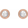 14K Rose 1/3 CTW Rose-Cut Natural Diamond Bezel-Set Earrings