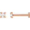 14K Rose .04 CT Rose-Cut Natural Diamond Press Fit Back Stud Earring