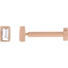 14K Rose .04 CT Natural Diamond Press Fit Back Stud Earring 