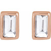 14K Rose .04 CT Natural Diamond Press Fit Back Stud Earring 