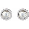 Platinum 1/8 CTW Rose-Cut Natural Diamond Stud Earrings