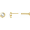 14K Yellow 1/10 CT Rose-Cut Natural Diamond Press Fit Back Stud Earring