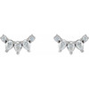 14K White 1/3 CTW Natural Diamond Curved Bar Earrings