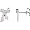 14K White .03 CTW Natural Diamond Bow Earrings