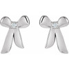 Sterling Silver .03 CTW Natural Diamond Bow Earrings