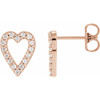 14K Rose 1/5 CTW Natural Diamond Heart Earrings