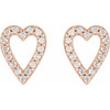 14K Rose 1/5 CTW Natural Diamond Heart Earrings