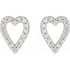 Sterling Silver 1/4 CTW Natural Diamond Heart Earrings