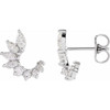 Sterling Silver 1/2 CTW Natural Diamond Front-Back Earrings