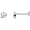14K White .06 CT Rose-Cut Natural Diamond Press Fit Back Stud Earring