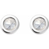 14K White .06 CT Rose-Cut Natural Diamond Press Fit Back Stud Earring
