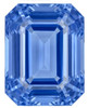 Chatham Lab Created Cornflower Blue Sapphire Gemstone – Octagon Cut – GEM Grade
