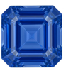 Chatham Lab Created Ceylon Blue Sapphire Gemstone – Asscher Cut – GEM Grade