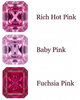 Chatham Lab Created Baby Pink Sapphire Gemstone – Emerald Radiant Cut – GEM Grade
