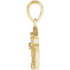 14K Yellow .025 CTW Natural Diamond Engravable Floral Pendant