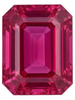 Chatham Lab Created Fuchsia Pink Sapphire Gemstone – Emerald Cut – GEM Grade