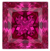 Chatham Lab Created Fuchsia Pink Sapphire Gemstone – Princess Cut – GEM Grade