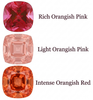 Chatham Lab Created Light Orangish Pink Padparadscha Sapphire Gemstone – Antique Square Cut – GEM Grade
