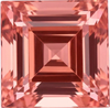 Chatham Lab Created Light Orangish Pink Padparadscha Sapphire Gemstone – Step Cut – GEM Grade