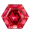 Chatham Lab Created Rich Orangish Pink Padparadscha Sapphire Gemstone – Hexagon Cut – GEM Grade