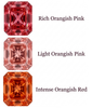 Chatham Lab Created Intense Orangish Red Padparadscha Sapphire Gemstone – Emerald Radiant Cut – GEM Grade