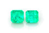 0.7 Carat Asscher Cut Emerald Gemstone, Vivid Rich Green, Matched Pair