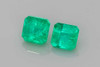 0.7 Carat Asscher Cut Emerald Gemstone, Vivid Rich Green, Matched Pair