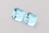 Asscher Cut Aquamarine Gemstone – 11.75 Carat, Medium Intense Blue, Matched Pair