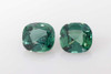 2.14 Carat Cushion Teal Sapphire Gemstone, Vivid Intense Green-Teal, Matched Pair