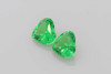 1.28 Carat Heart Tsavorite Gemstone, Vivid Intense Green, Unheated, Matched Pair
