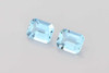 Octagon Cut Aquamarine Gemstone – 3.72 Carat, Medium Intense Blue, Matched Pair