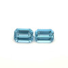 Octagon Cut Aquamarine Gemstone, 1.68 Carat – Vivid Intense Blue, Matched Pair